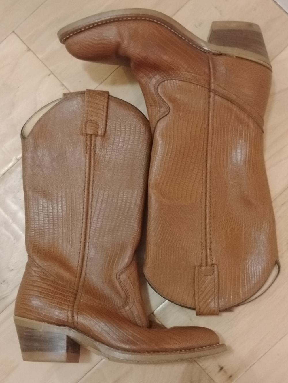 Double H Women’s Tan Leather Western Heeled Boots